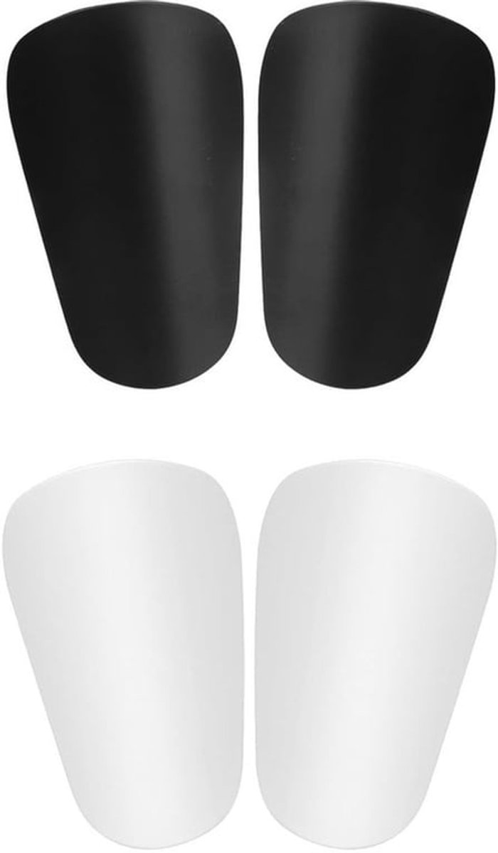Mini-scheenbeschermers 4 stuks - Trainingsaccessoires - 10 x 6 cm - Wit/Zwart - Voetbal - Bescherming
