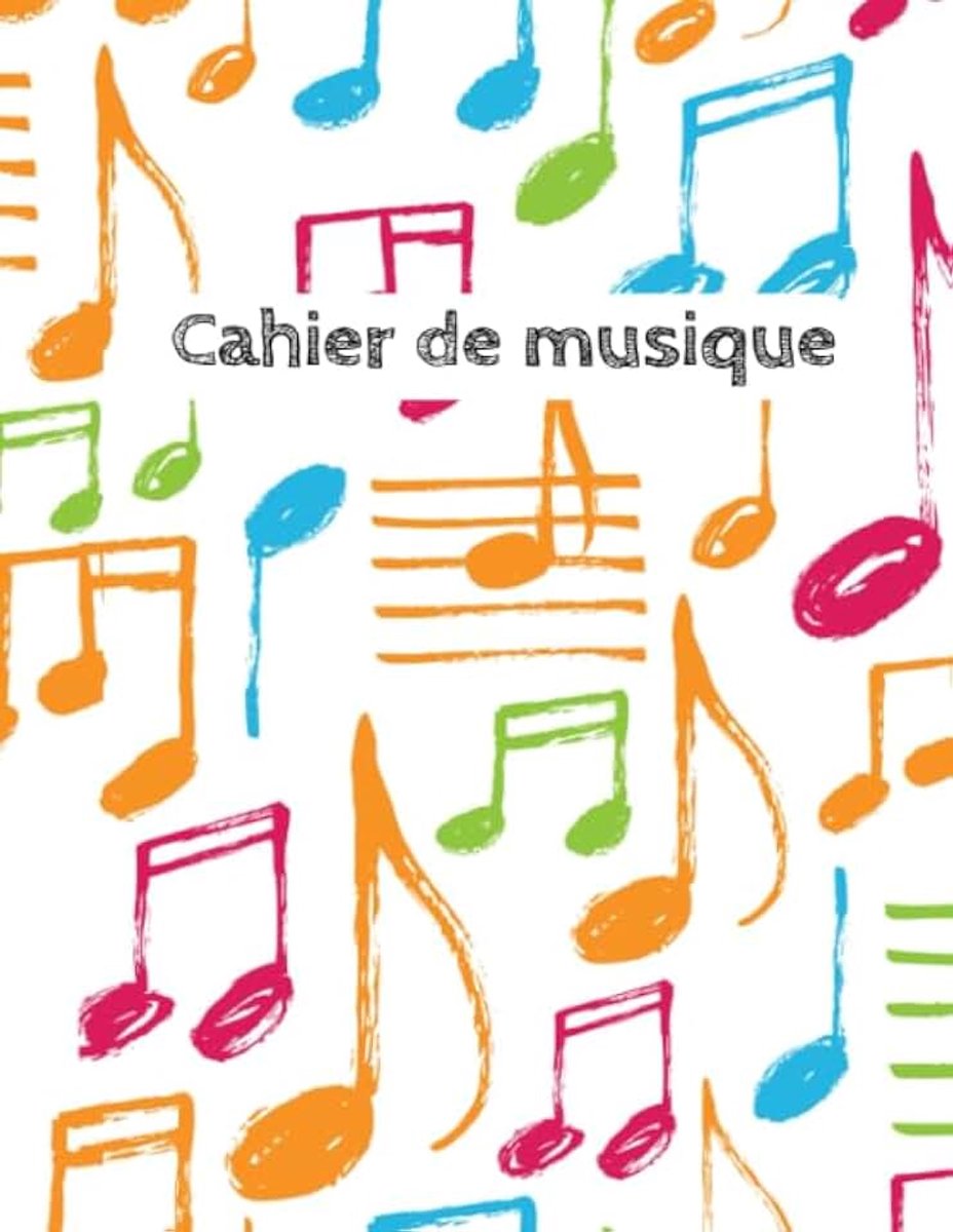Cahier de musique: Carnet de partitions - Papier manuscrit - 12 portées par page - 108 pages - Grand format - Couverture moderne