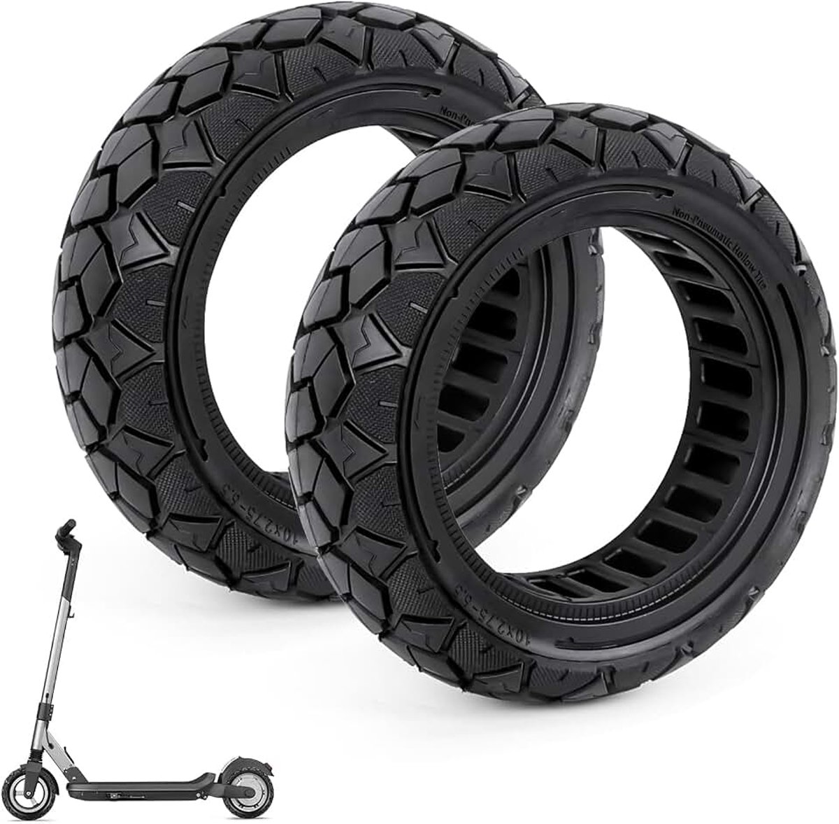 10 x 2,75-6,5 off-road tubeless reservebanden voor Kukirin G3 massief rubberen banden | 10 inch volledige banden, compatibel met Hiboy Max3, Dualtron 3, KuKirin G3 en Speedway 5, lekvrije massief rubberen banden