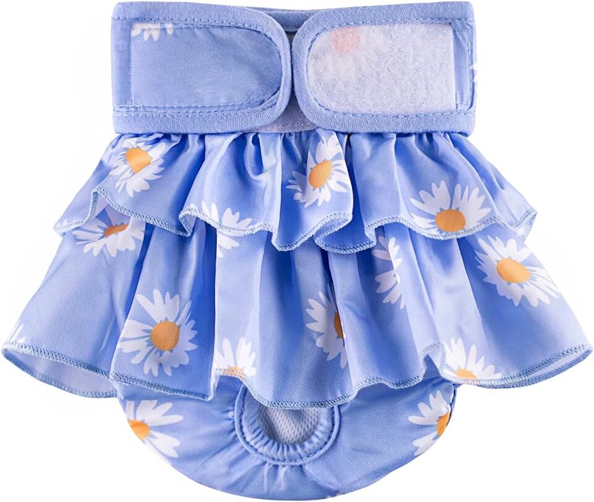 Luiers voor honden, herbruikbare hondenluiers, milieuvriendelijke damesbindjes, hygiënische onderbroek voor honden in de hitte (XS: 20-35cm, Blauw)