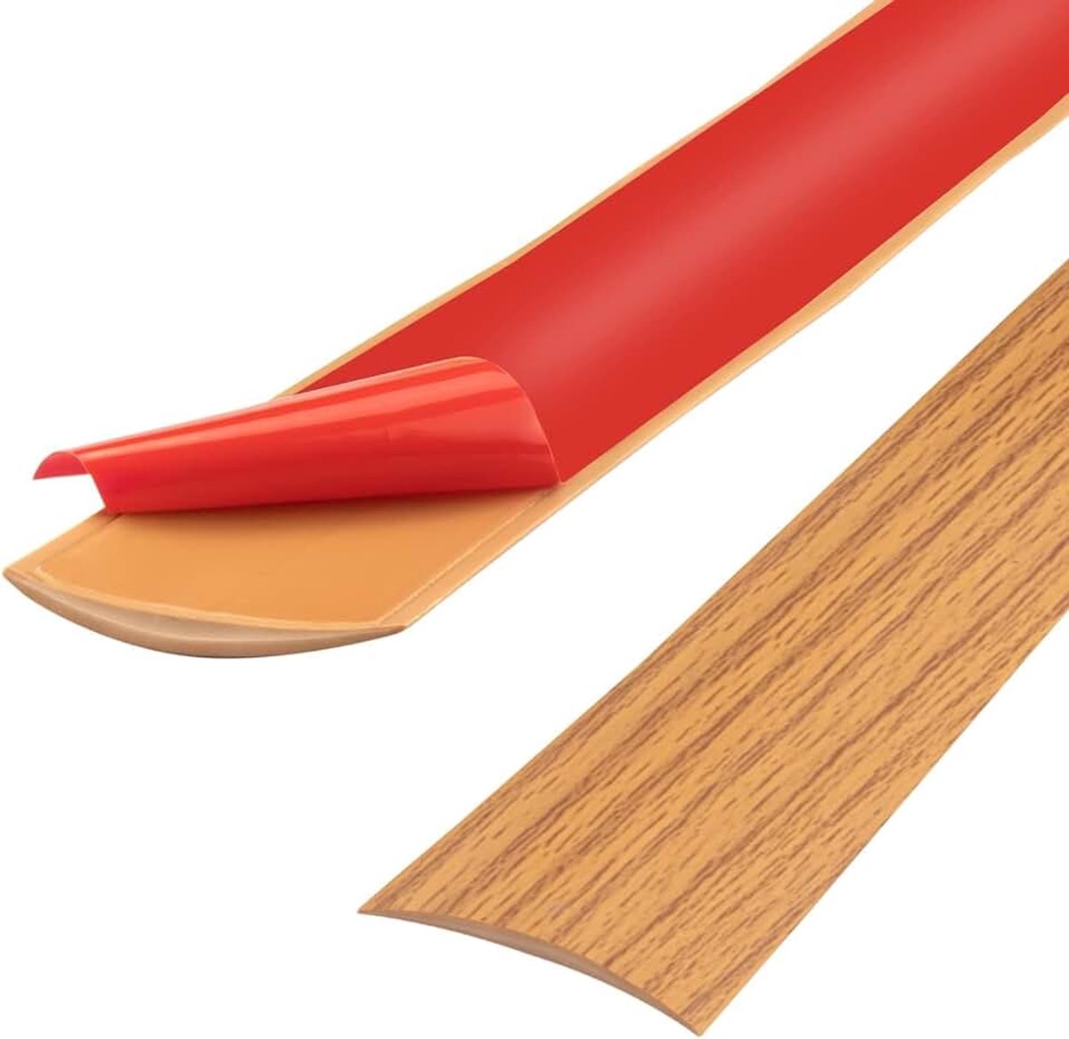 Drempelband, 400 cm, overgangsstrips voor vloeren, laminaatvloeren, zelfklevende vloerdeurscheidingsstrips (400cm-5cm-gele houtnerf)