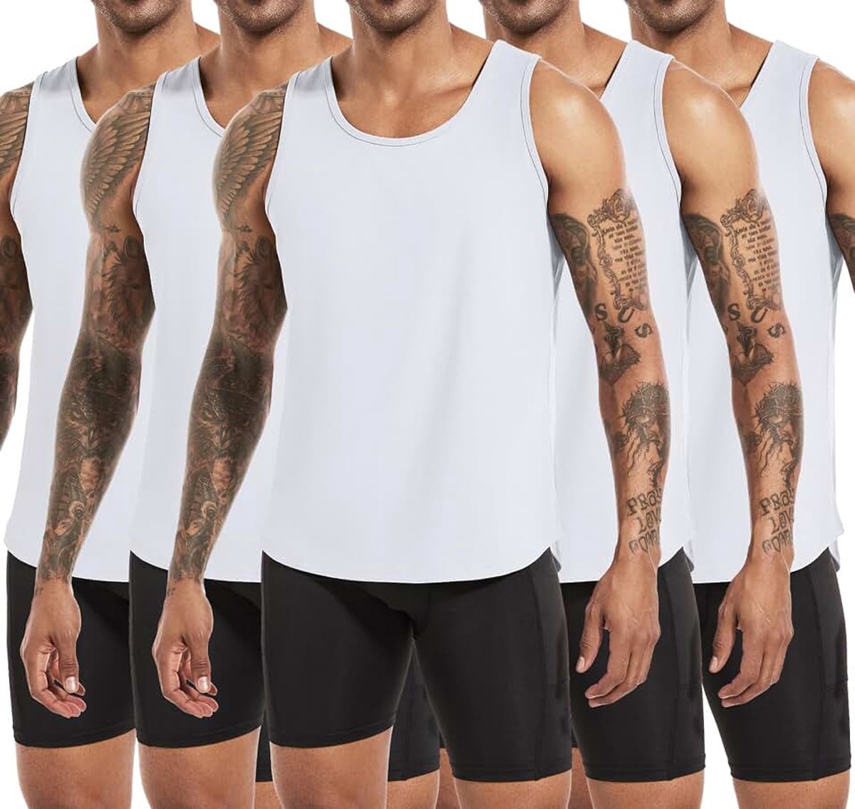Heren katoenen workout tanktops, atletische gym spier tank top, fitness bodybuilding mouwloze T-shirts voor mannen