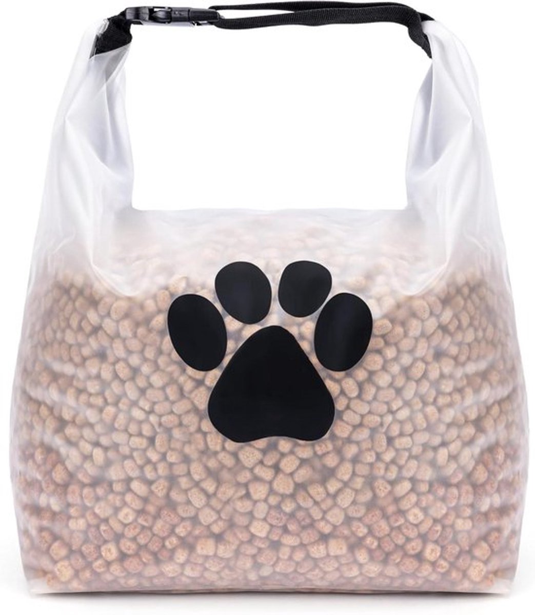 Grote hondenvoer opbergtas - 9 liter reistas voor hondenbrokken of hondenkoekjes - Opbergzak voor hondenvoer - Voor op reis - Houd voer vers.