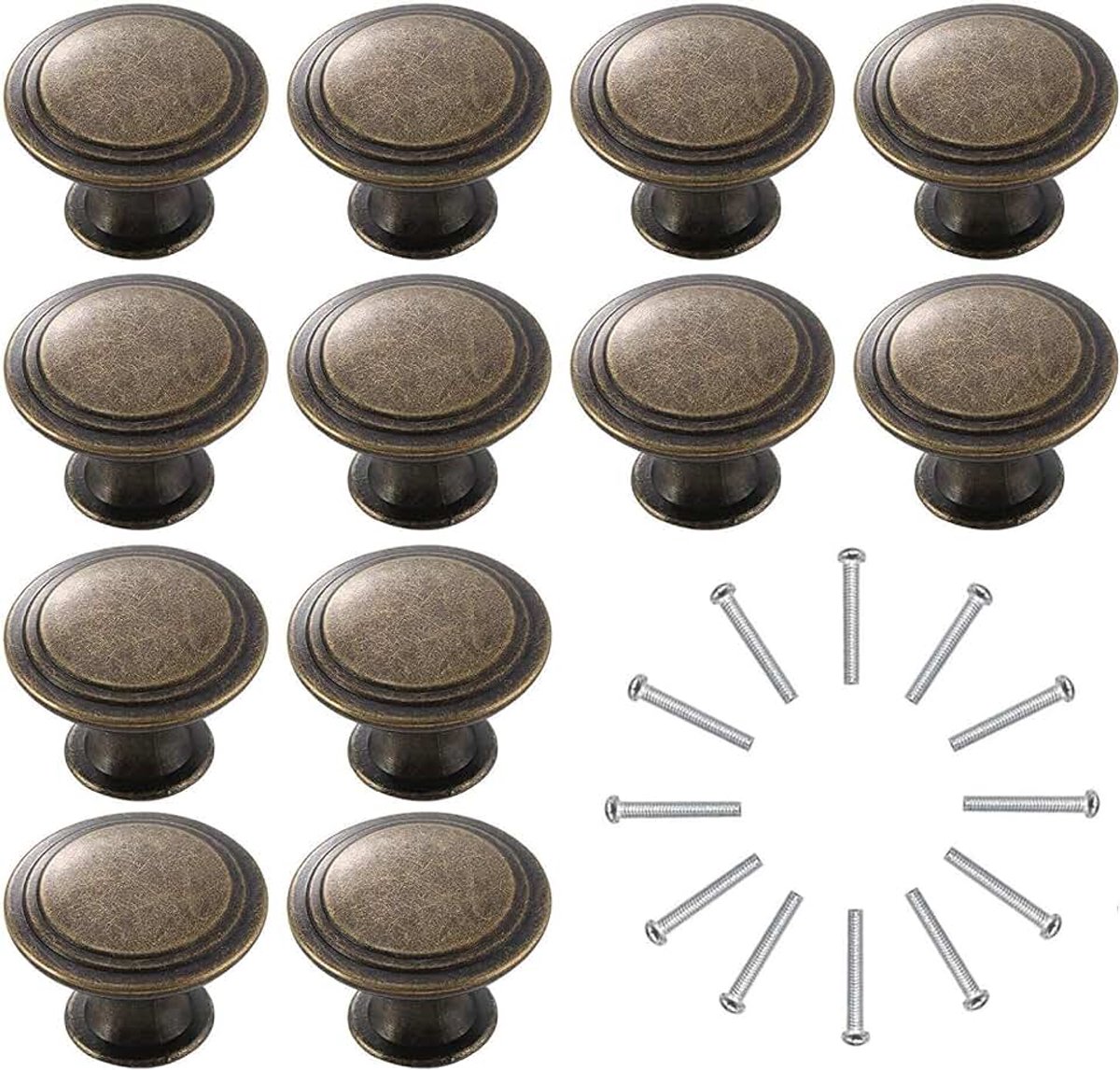 12 STKS Vintage Kast Knoppen Antieke Ronde Lade Handvat Trekt 30mm Chic Hardware Knoppen voor Keuken Meubilair Deur Dressoir Kast