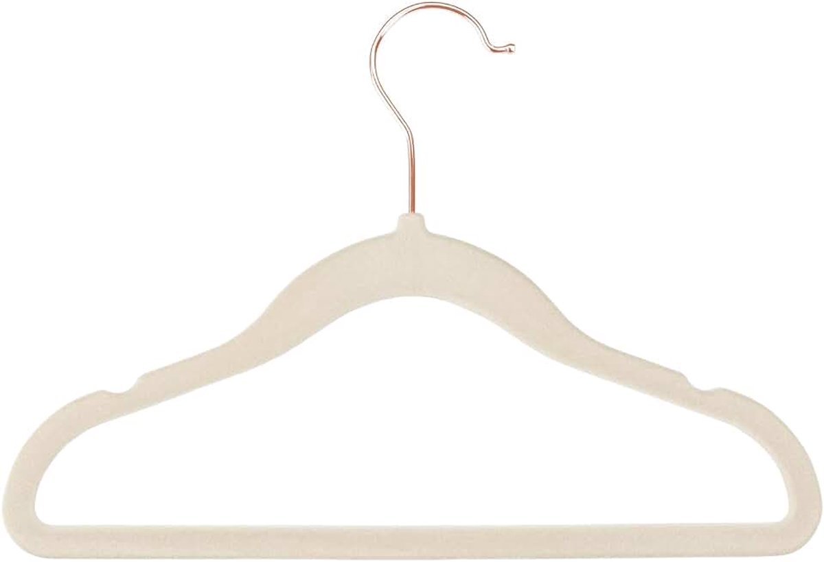 30-pack kinderhangers fluweel antislip draaibaar roségoud ivoor