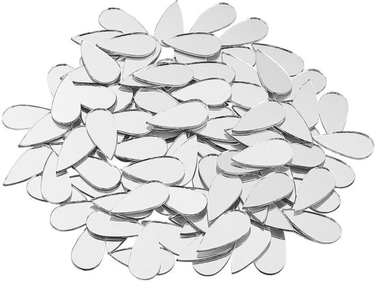 Spiegeltegels Zelfklevend - 200 Stuks - 2.5x1.2cm - Acryl - DIY Projecten - Wanddecoratie - Mozaïek Decor - Mozaïekspiegels