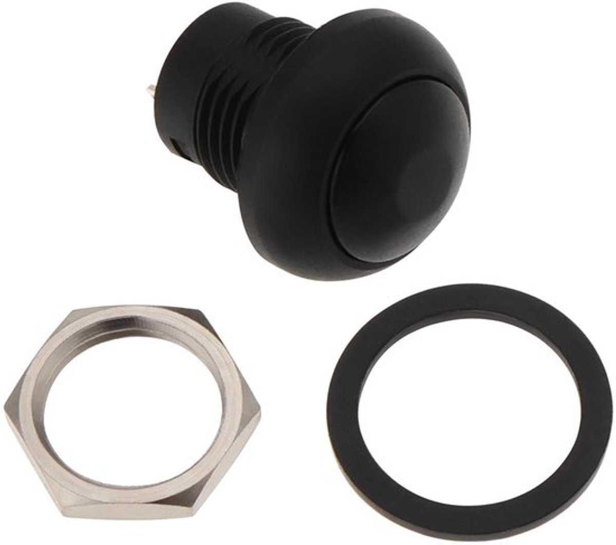 Zwarte Zelfherstellende Ronde Knop - Drukknop - Onderhoudsaccessoire - Zwart - Turbo Wake Knop - Geschikt voor Fiets Auto PC Tafellamp De...