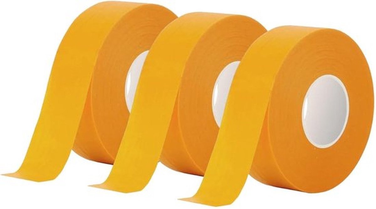 Plakband 30mm x 50m - 3 rollen - Afplakband schilder - Goudband verwijderbaar - Schildertape - Crêpeband - Residuvrij - Afdekband - Schilderwerkzaamheden - Decoratie .