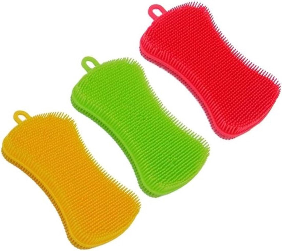 Siliconen spons - multifunctionele reinigingsborstel - 3 stuks - antibacterieel