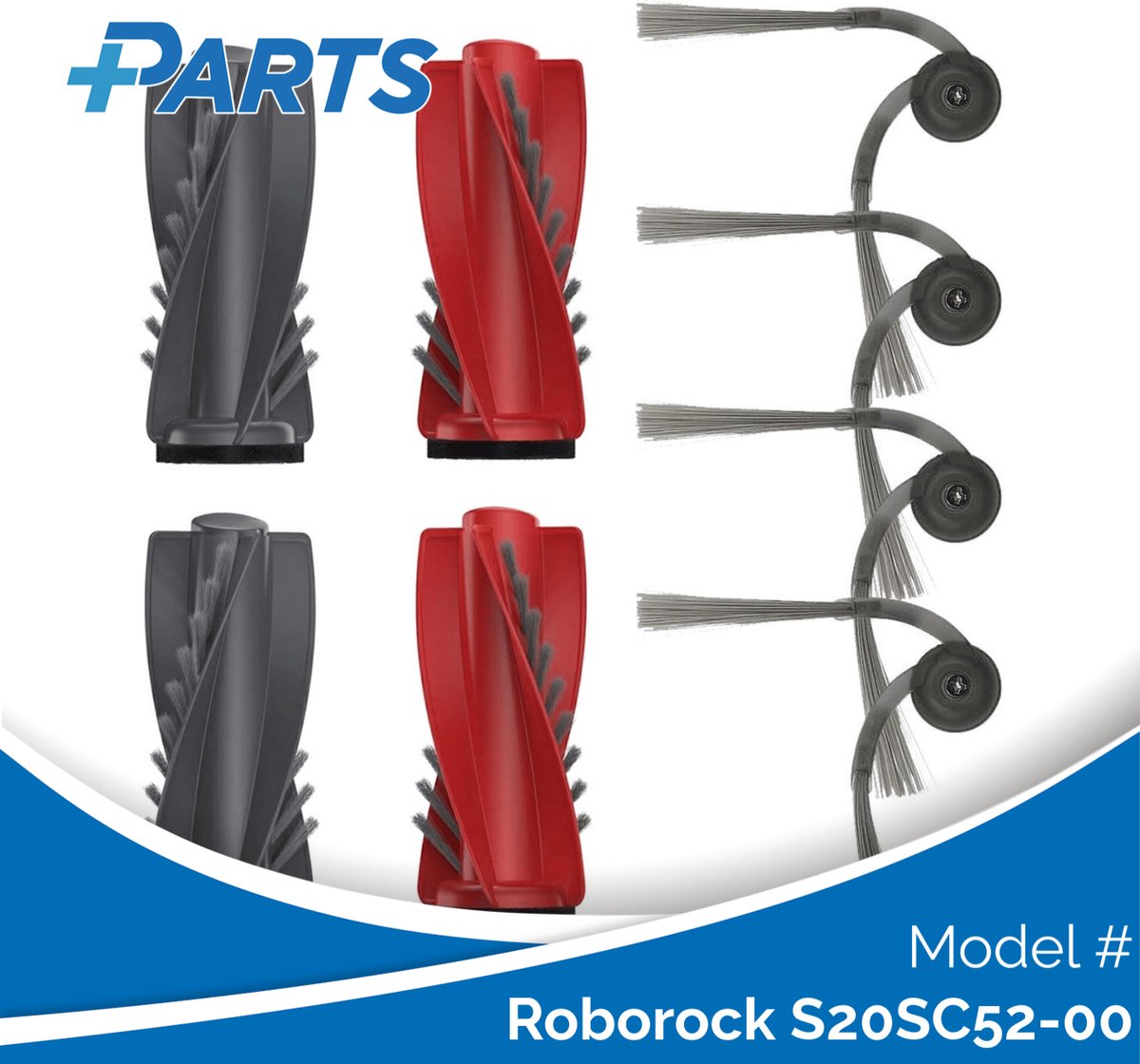 Roborock S20SC52-00 Borstels (6 Stuks, Plus.Parts® alternatief voor 8.02.0363)