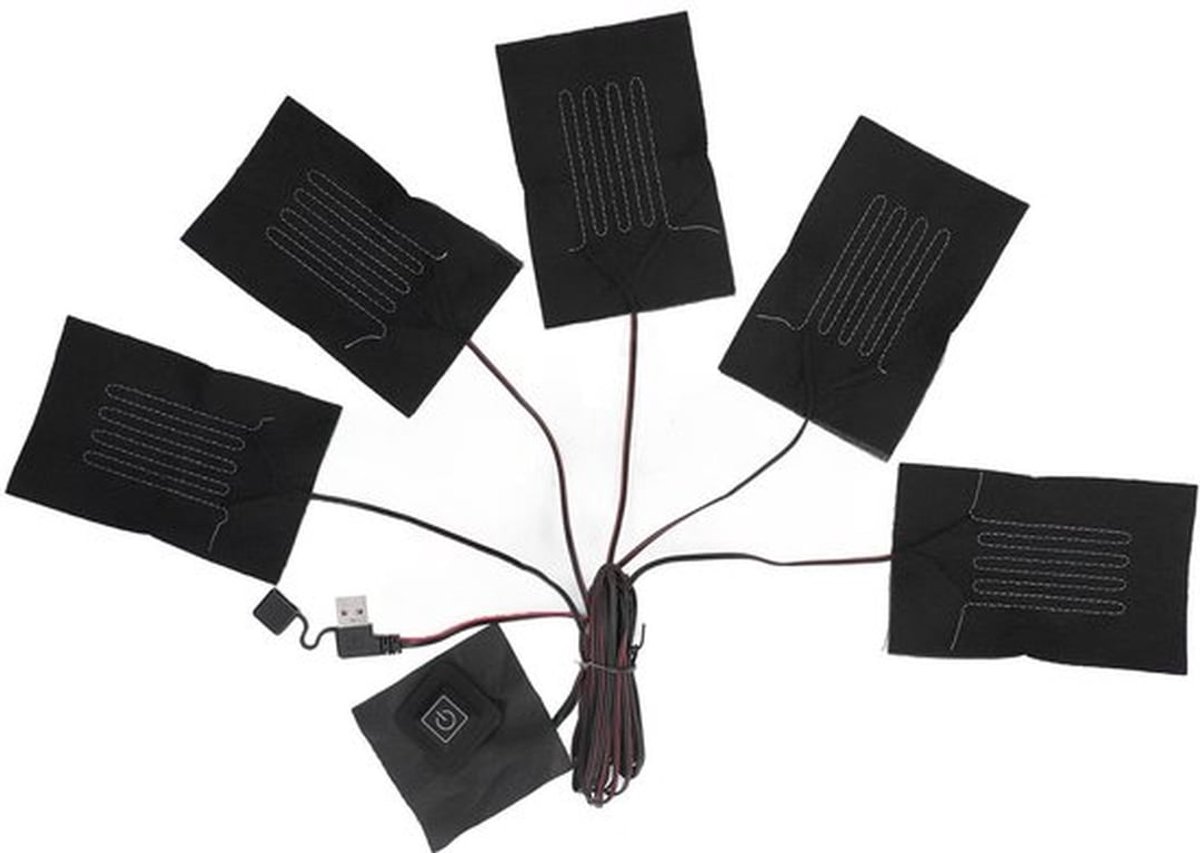 Elektrisch Verwarmingsvest - USB Warmtepad - Verstelbaar en Waterdicht - 3 Temperatuurniveaus - Geschikt voor Kleding - 5-in-1
