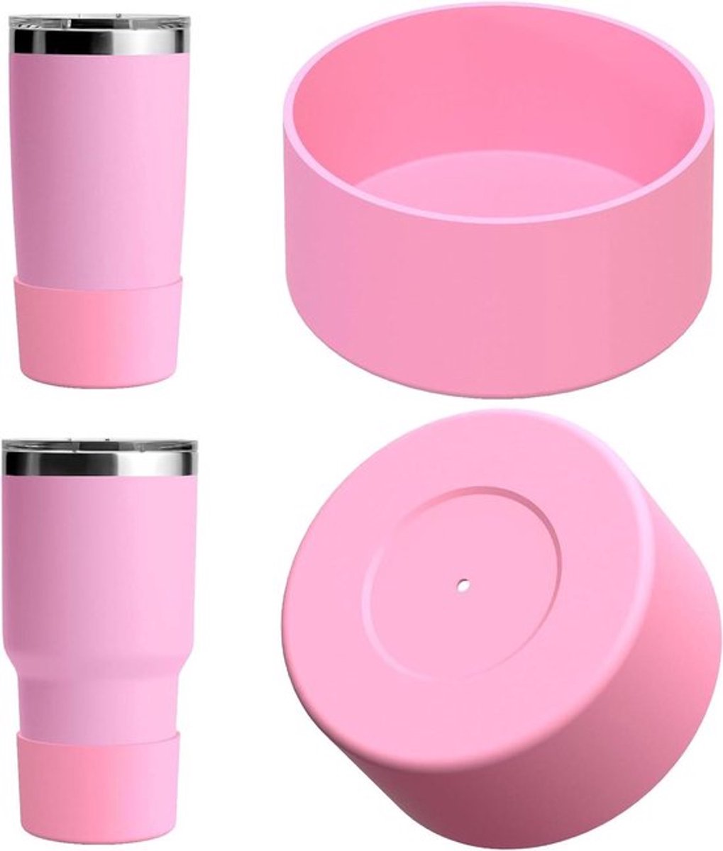 - Waterfleshoes - Antislip - Siliconen - Bodemhoes - Compatibel met 2-pack YETI Rambler Travel Mug 20oz/30oz, Tumbler 20oz/30oz, lichtroze.
