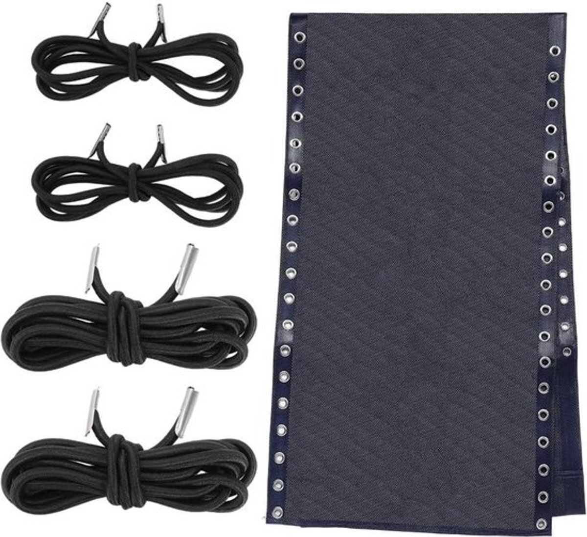 Stoel reparatiestof - Stoelbekleding - Duurzaam - Pruisisch blauw - Buitenstoel - Zwaartekrachtstoel - Reparatiestof - Geschikt voor klapstoel - Zero Gravity - Vervangingsstof met touw.
