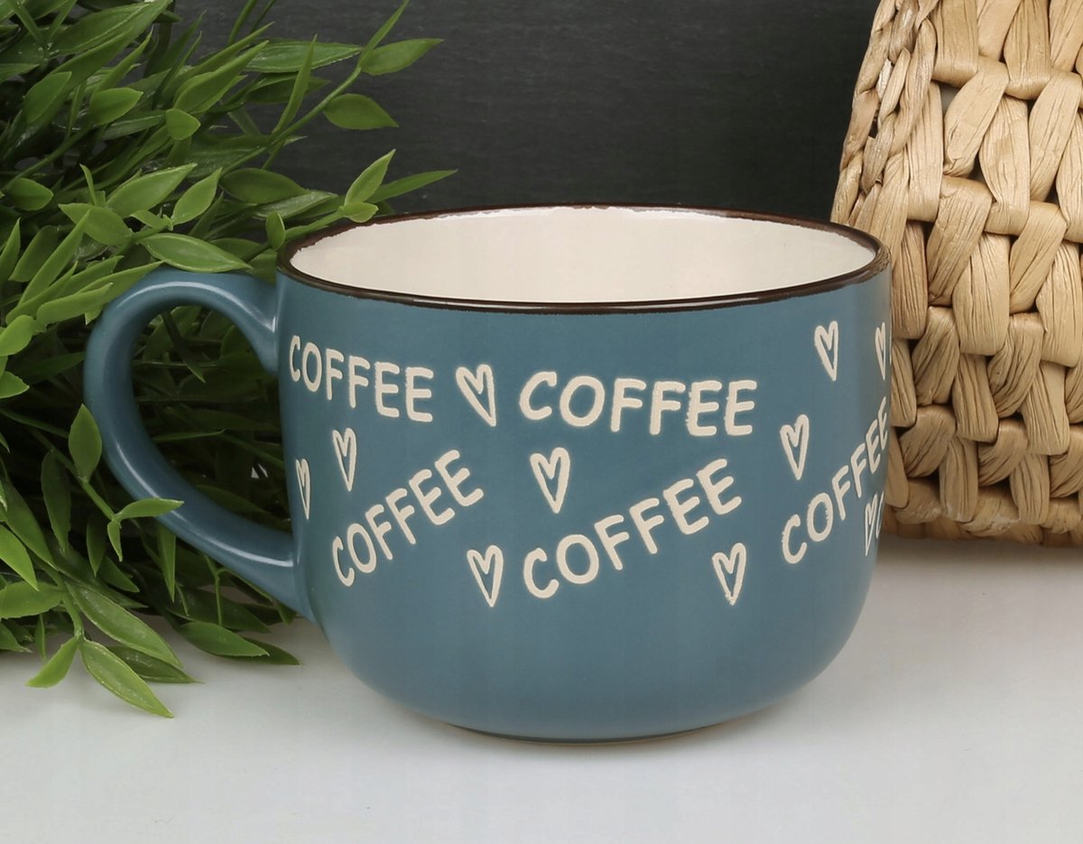 Grote Turkooizen Koffie Mok 530 ml - Keramiek
