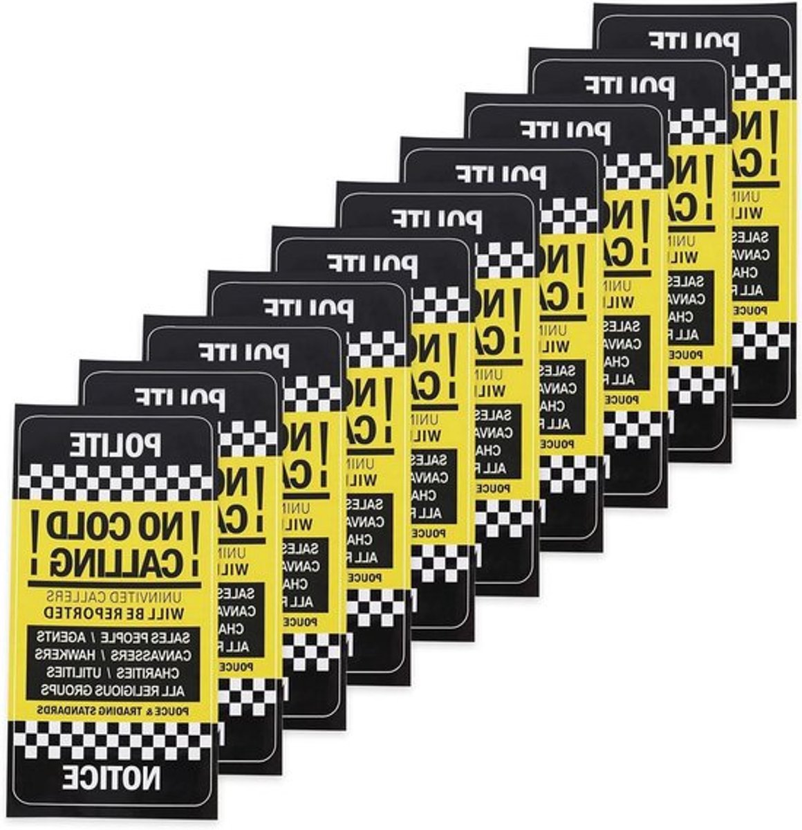 Aandacht-Bord Sticker - Deurbord Sticker - Waterdicht - Rood-Wit - Waarschuwing - Deurstickers - Zelfklevend - Geschikt voor Brievenbus - RVS.