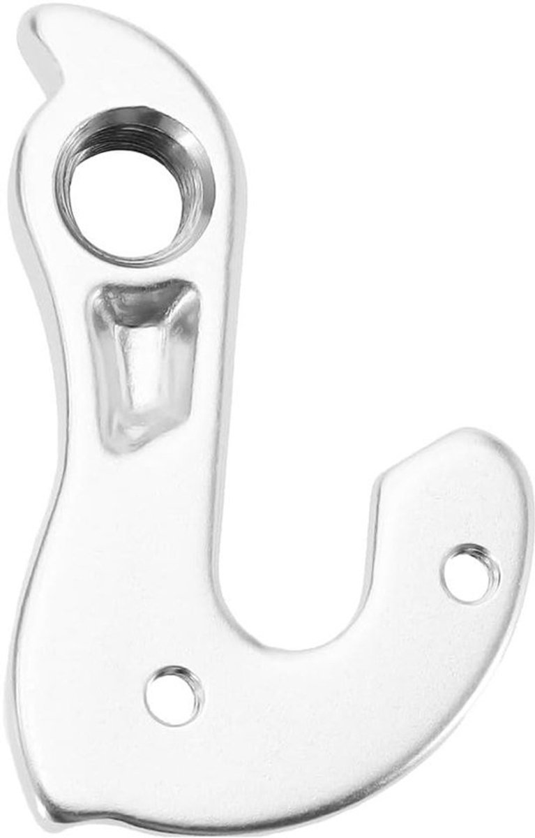 Fiets achterderailleur hanger - Vervangingsonderdeel - Duurzaam - Aluminium - Geschikt voor diverse merken - Zilverkleurig - Compatibel met Bulls, Corratec, Fuji, Haibike, Kona