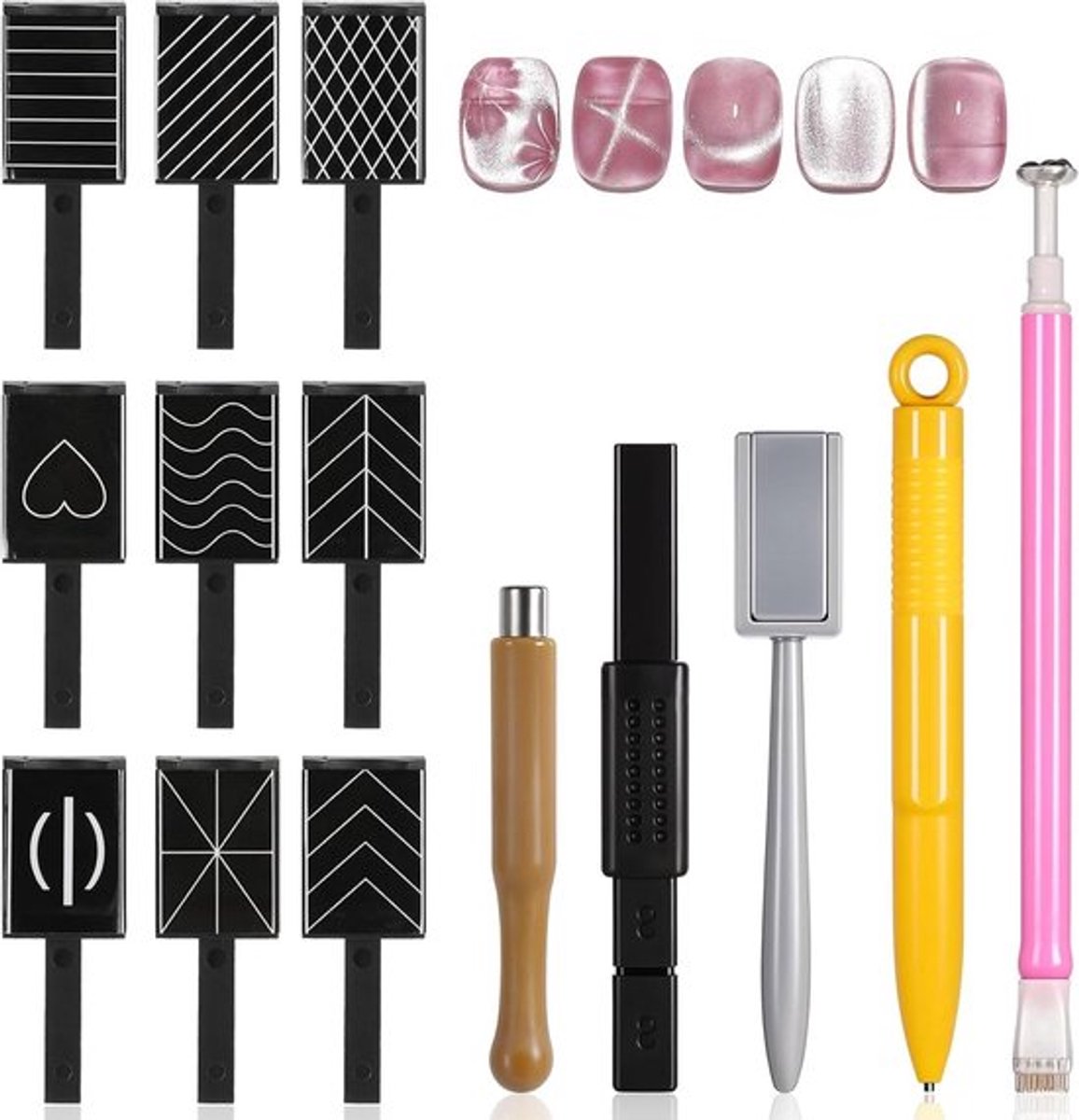 14-Delige Nagellak Gereedschap Magnetische Pen Nagelmagneet Stickset voor DIY Magische 3D Cat Eye Effect