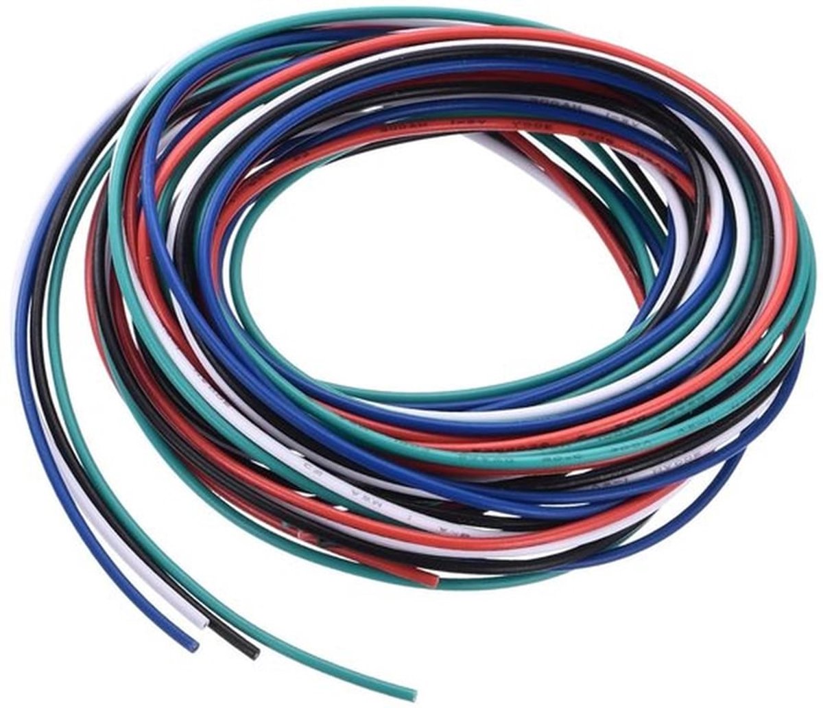 Elektrische Aansluitkabel - Flexibele Draad - Elektronica Reparatie - Vertind Koper - 15 m - 5 Kleuren