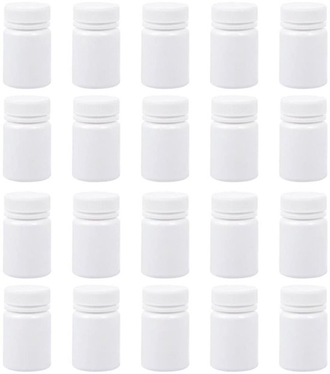 Medicijnfles 30 Stuks - Transparante Pillendoos - Navulbare Opbergfles - Draagbare Container - Voor Capsules/Poeder - Hoogwaardige Materialen