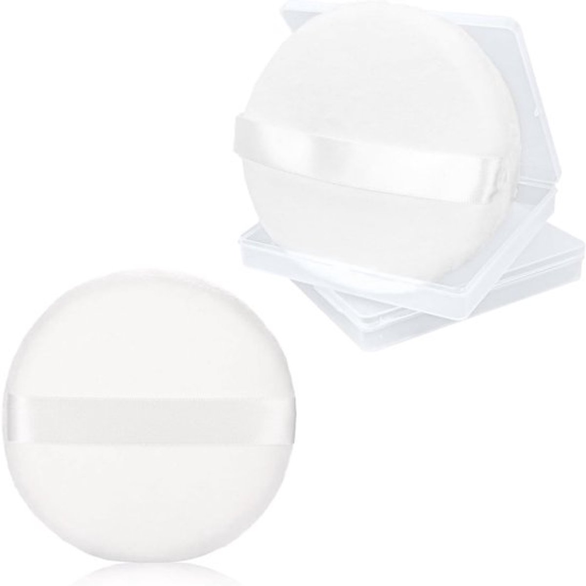 2 stuks Poederborstels - 4,1 inch Poederborstels voor Lichaamspoeder - Grotere Losse Poederborstels - Zachte Velours Lichaamspoederborstel (Wit)
