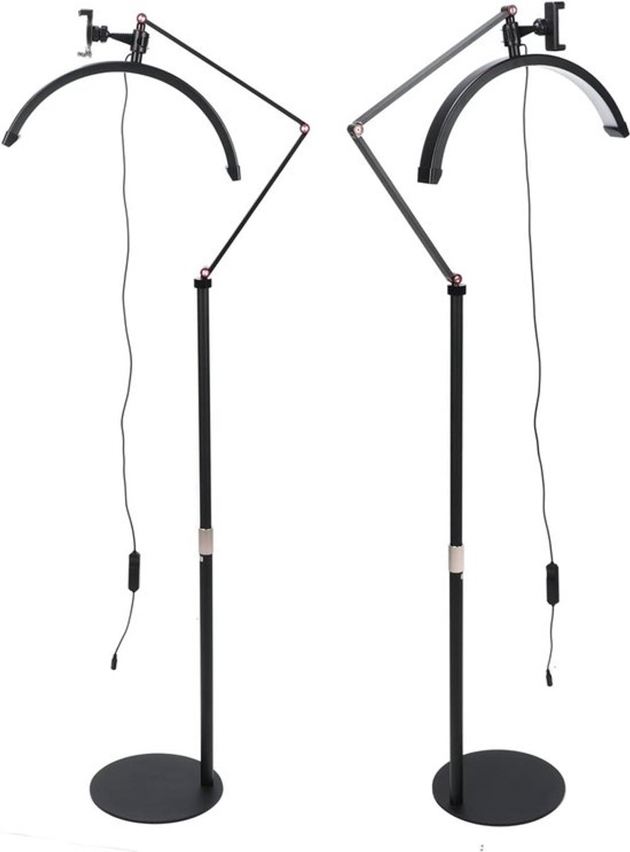 Verstelbare LED Make-up Spiegel met Halve Maan Vorm en EU Stekker voor Perfecte Verlichting