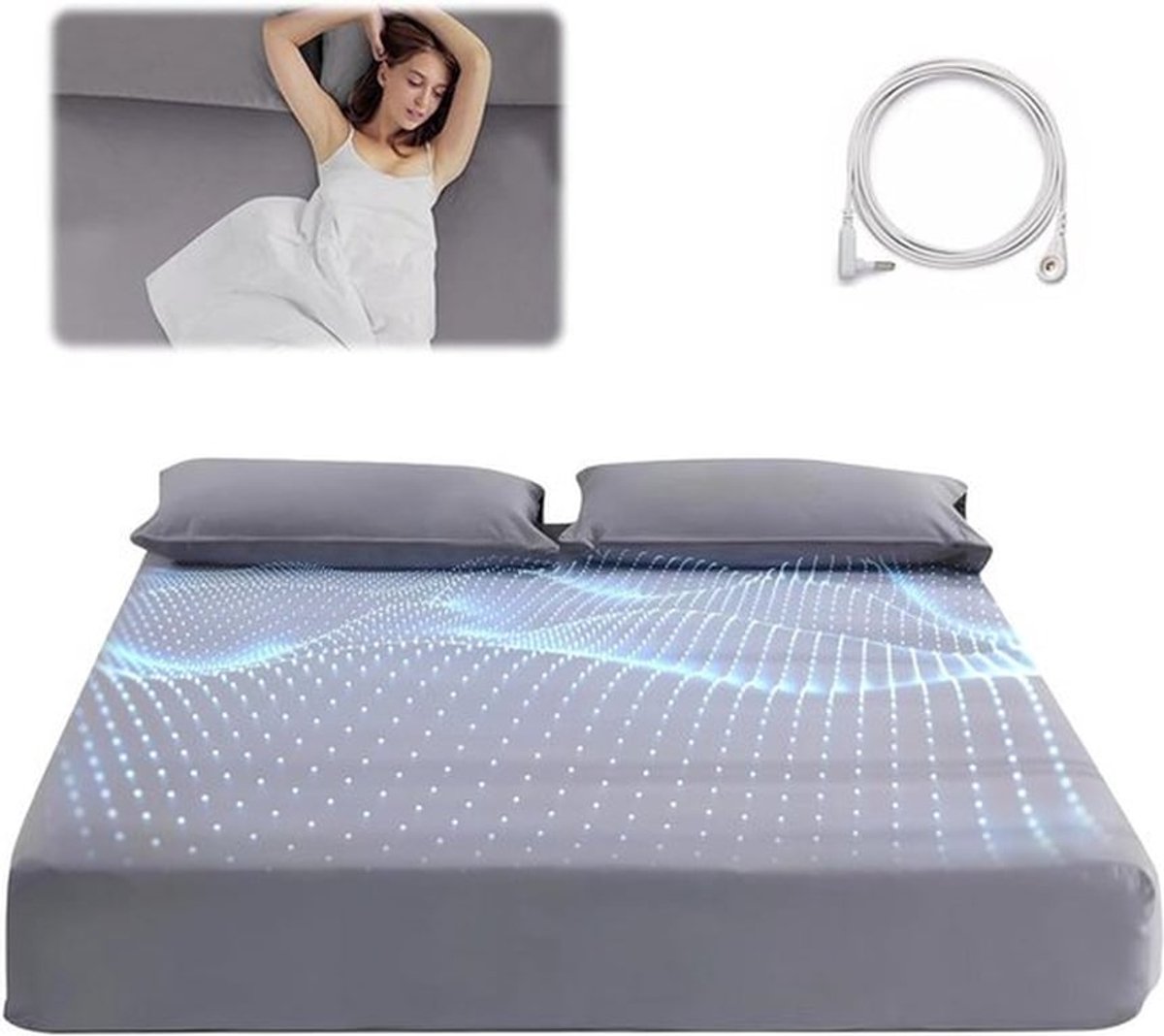 Aardingslaken Queen Size Organisch Katoen Natuurlijke Wellness 153x203 cm