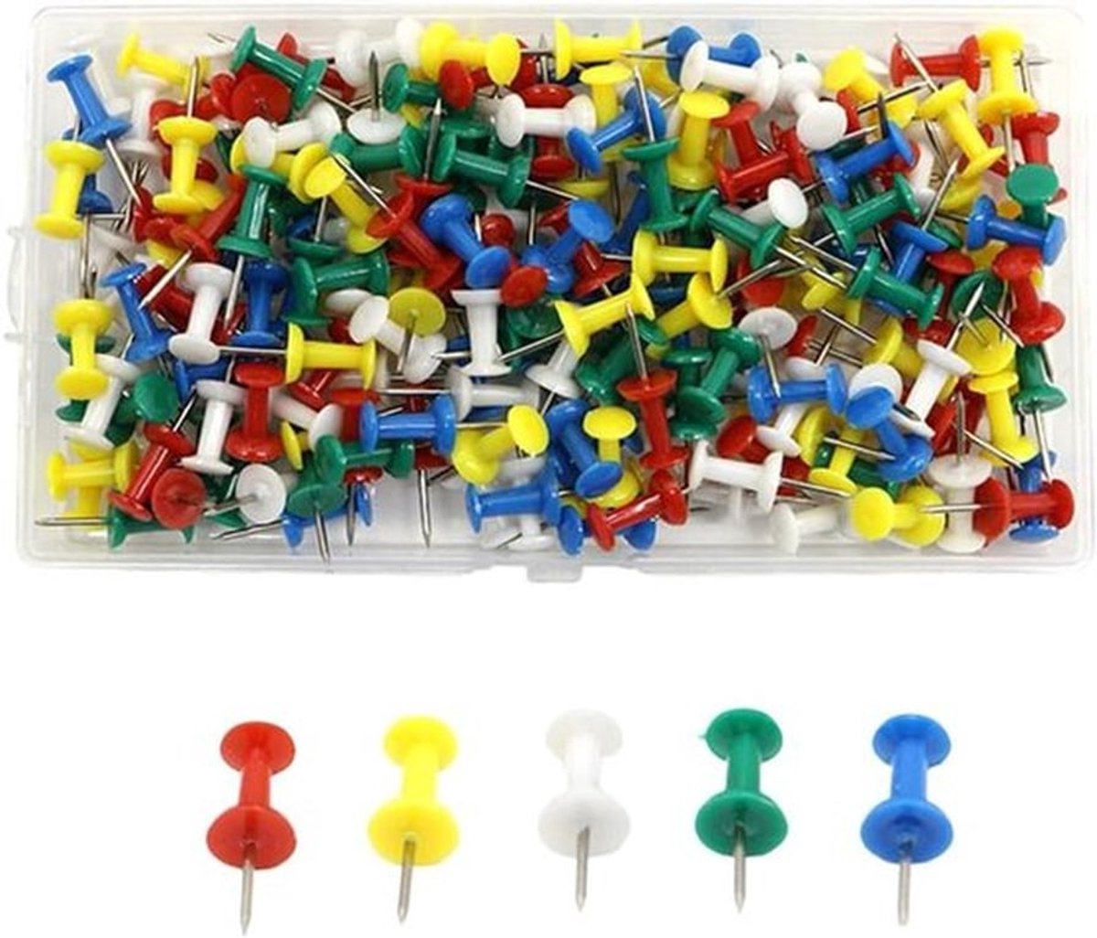 - Punaises - Decoratieve - Meerkleurig - Wandkaarten - 100 stuks zachte punaises geschikt voor foto's of prikbord.