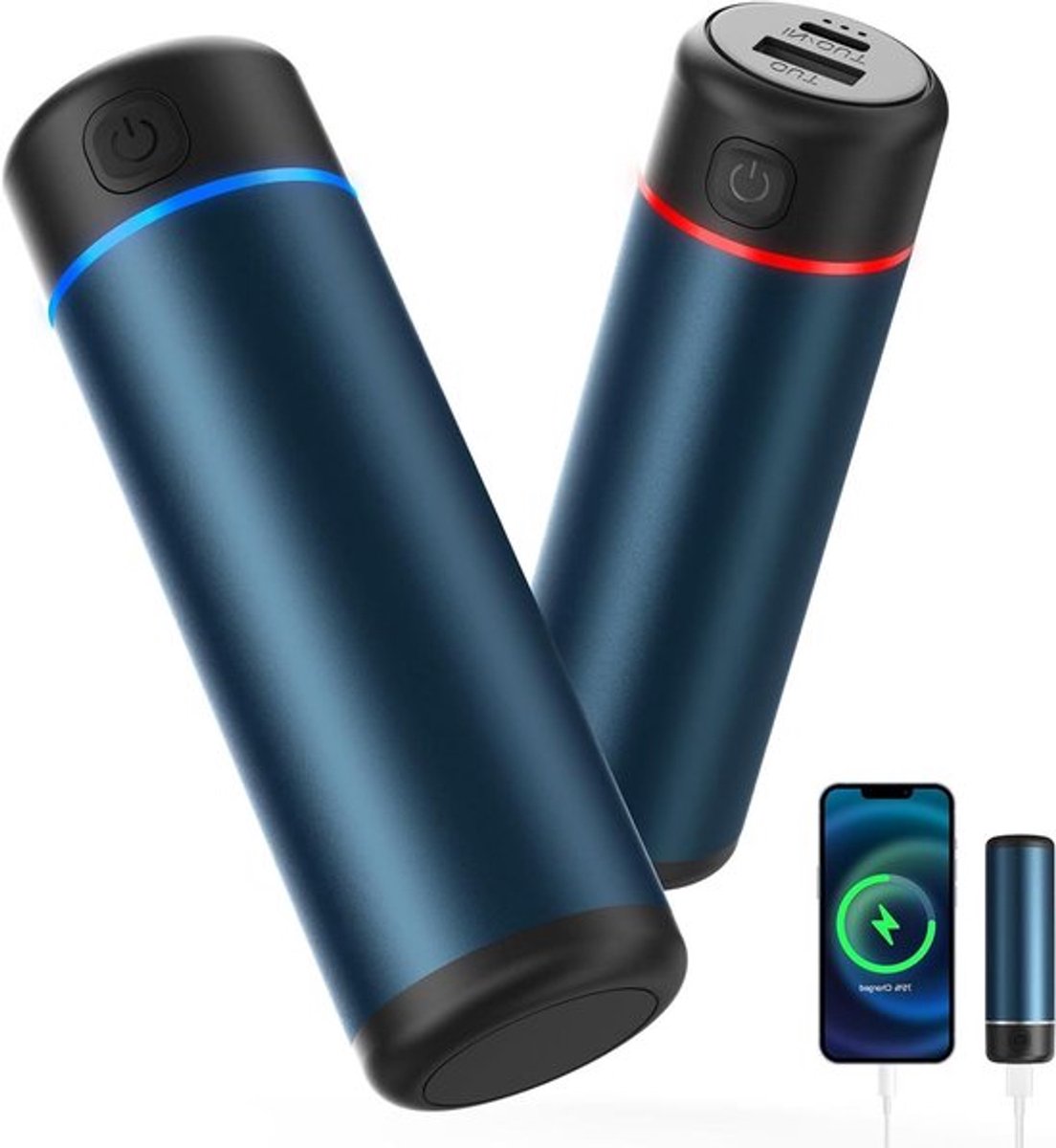 Elektrische handwarmer 5000 mAh - Herbruikbaar - Draagbaar - 3 warmtestanden - USB-powerbank outdoor camping winter.
