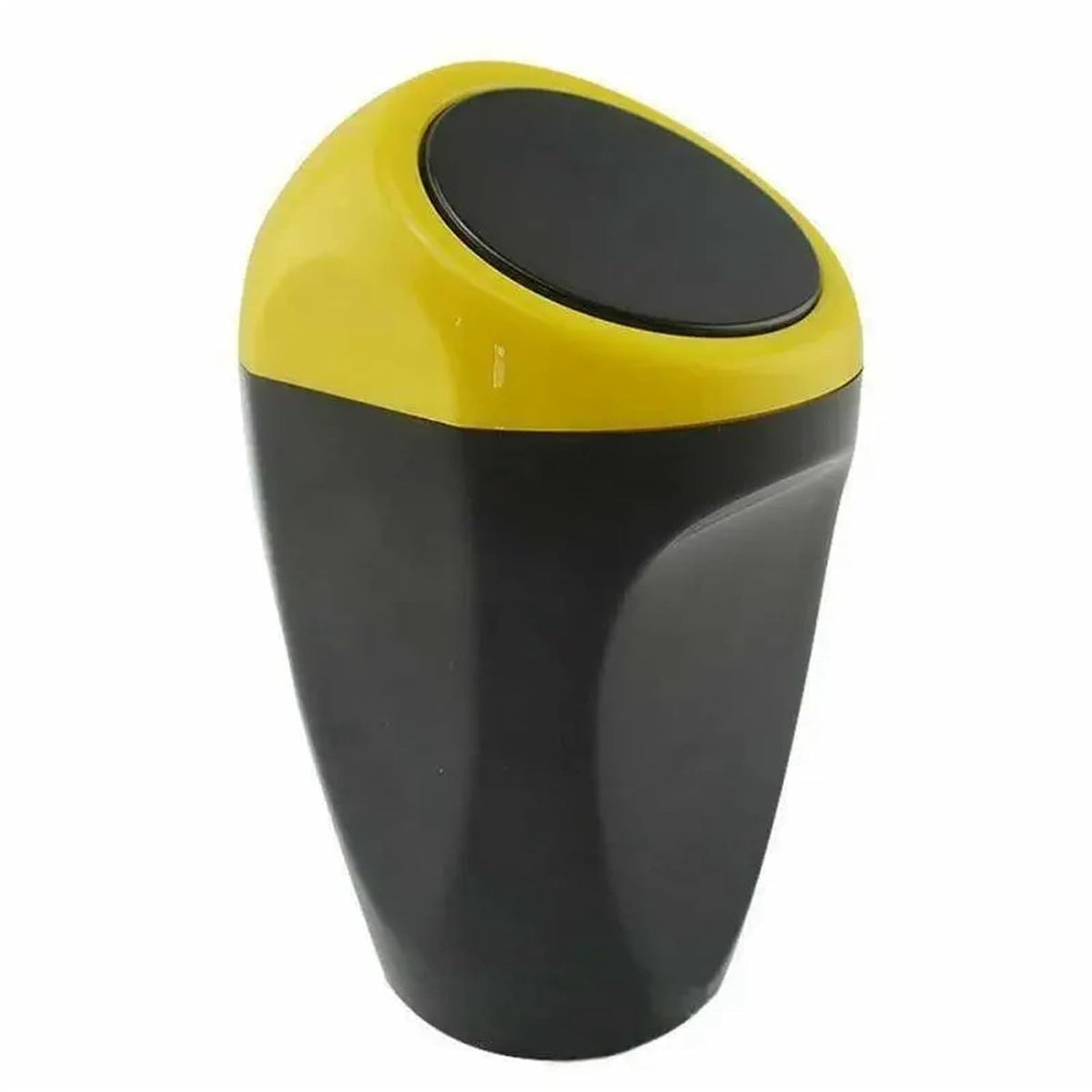 Mini plastic autoprullenbak, 16 x 8 cm, perfect Geschikt voor gebruik in de auto, op kantoor of thuis (geel).