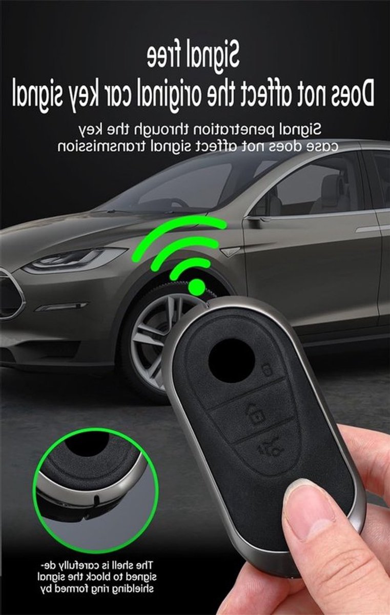 Leren Sleutelhoes voor Mercedes C, S Klasse en GLC - Beschermende Sleutelcover met 4 Sleutels voor C200, W206, GLE, EQE53 en EQS 53 AMG 2023-2025