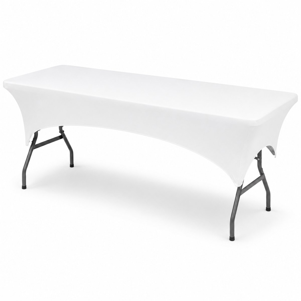 Home & Marker – Picknicktafelhoes Elastisch – Tafelkleed met Elastiek – Tafelhoes voor Picknicktafel – Duurzaam & Machinewasbaar – Voor Tuin, BBQ, Camping & Feest – Wit – TABLINA