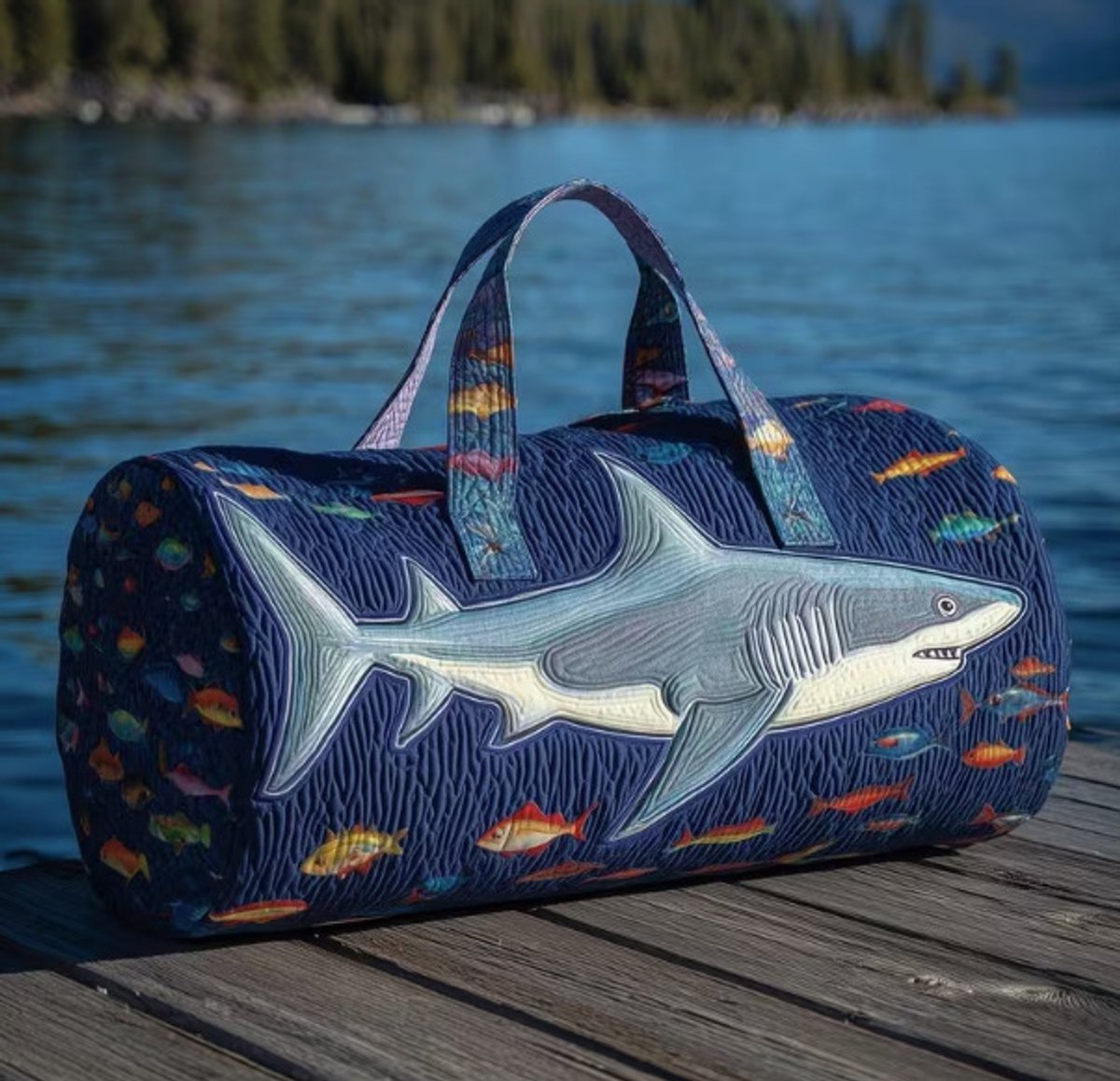 Textielen tas, retro bloemenprint in 3D-stijl, boho-stijl voor reizen en sport, meerkleurig, groot (18 x 9 x 9 inch)，177 modellen