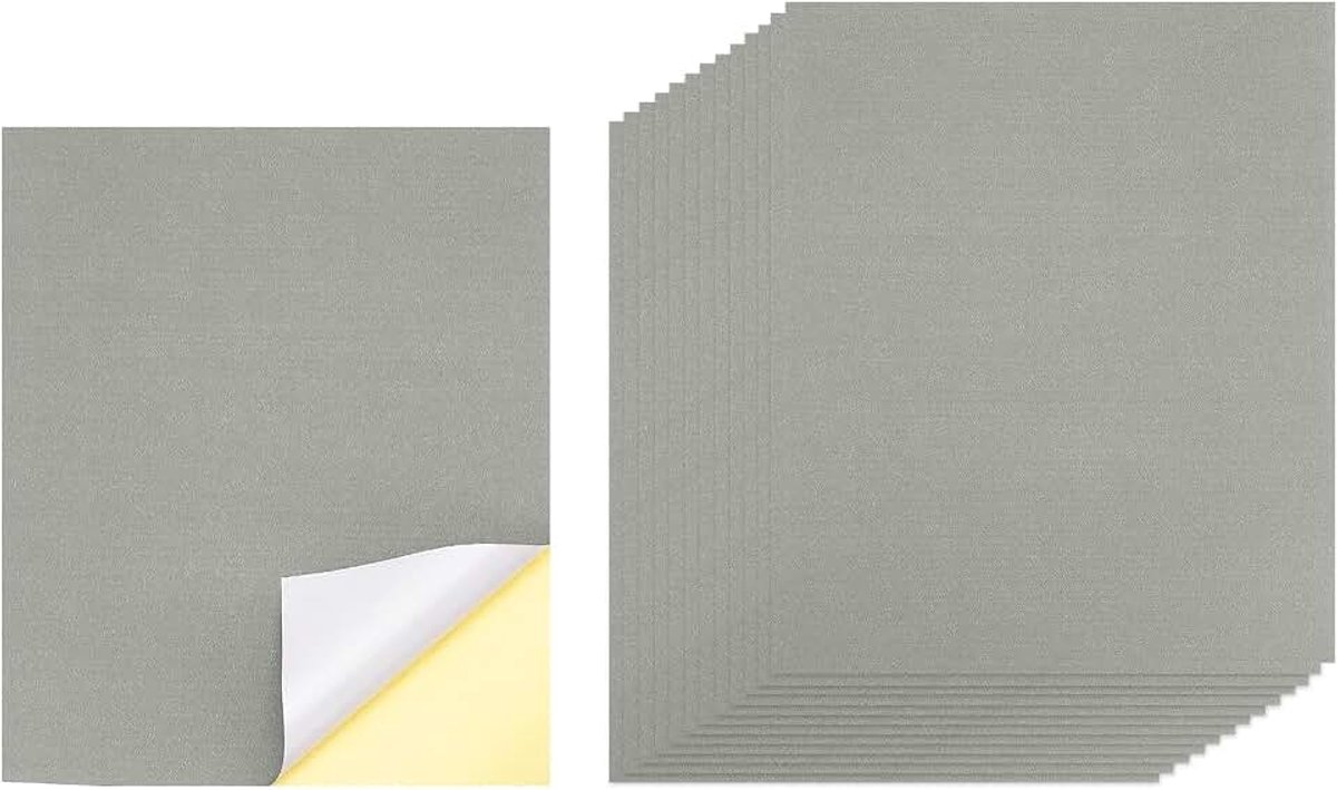 Bedrukbaar vinyl stickerpapier voor inkjetprinters, 29 7 x 21 cm, waterdicht, 30 vellen, zelfklevend stickerpapier voor printers, laser-inkjet, hoogglans, grijs