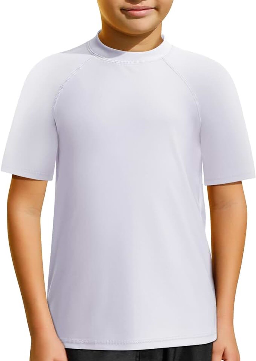 UV-shirt voor kinderen, uv-bescherming, UPF50+, korte mouwen, zwembad, zee, kinderen, sneldrogend, 4-14 jaar