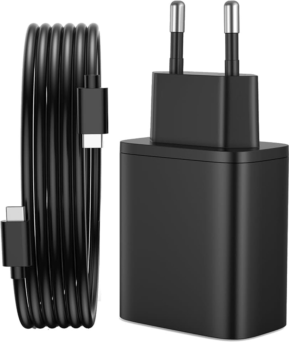 C-oplader 45 W snellader voor Samsung Galaxy S25 S24 S23 S22 S21 S20 S10 FE A55 A54 A53 A52 USB-C oplader USBC voeding Super Fast Charger stekker adapter (45 W met 2 m kabel)