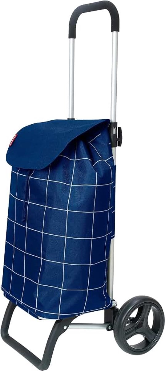 Kross Boodschappentrolley met 2 wielen, in hoogte verstelbaar stuur, zakhaken, blauw