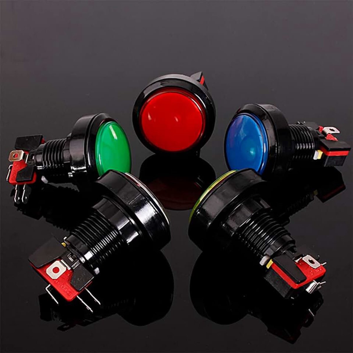 5 Stks LED Verlichte Drukknoppen Interface Micro Schakelaar voor Arcade Machine Onderdelen
