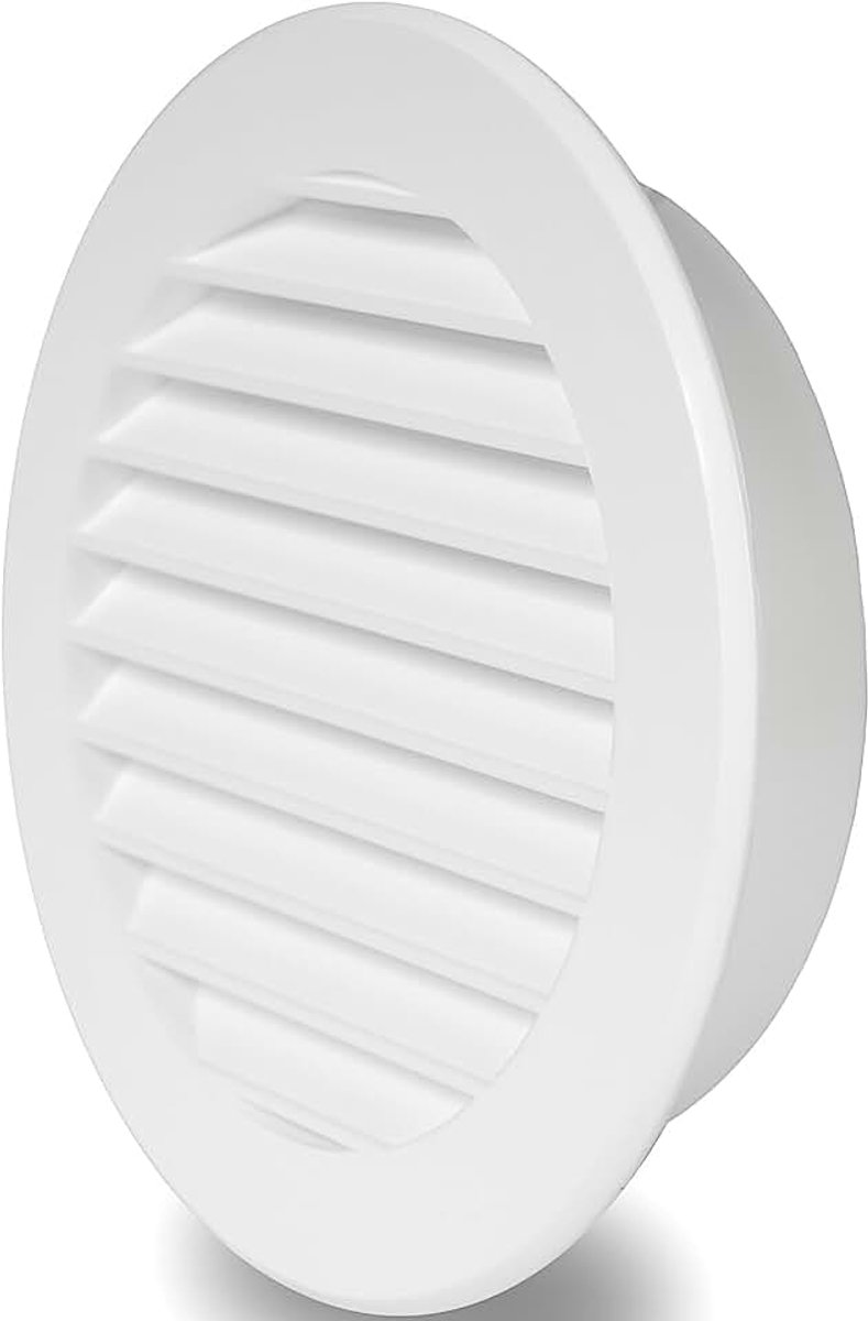 Market 4 Inch Ronde Witte Ventilatie Cover/Plastic Air Vent Grille met Ingebouwde Mesh Scherm/Louvered Uitlaat en Toevoerlucht Uitlaat voor Muur of Plafond/HVAC Ventilatie Cover voor