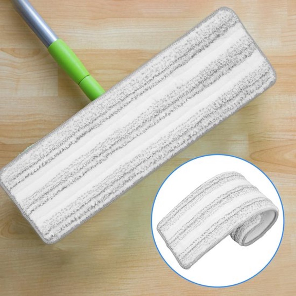 - Vervangende Mop - 2 Stuks Navulverpakkingen - Nylon - Reinigingsdoek - Vloerwisser - Geschikt voor Diverse Vloertypes - 38x12 cm