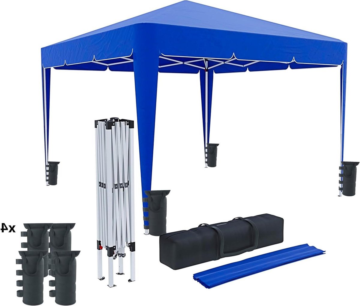 Opvouwbaar Paviljoen - Pop-up Tent - Buiten Ontspannen - Waterdichte Afdekking - 3 x 3 Meter - Blauw