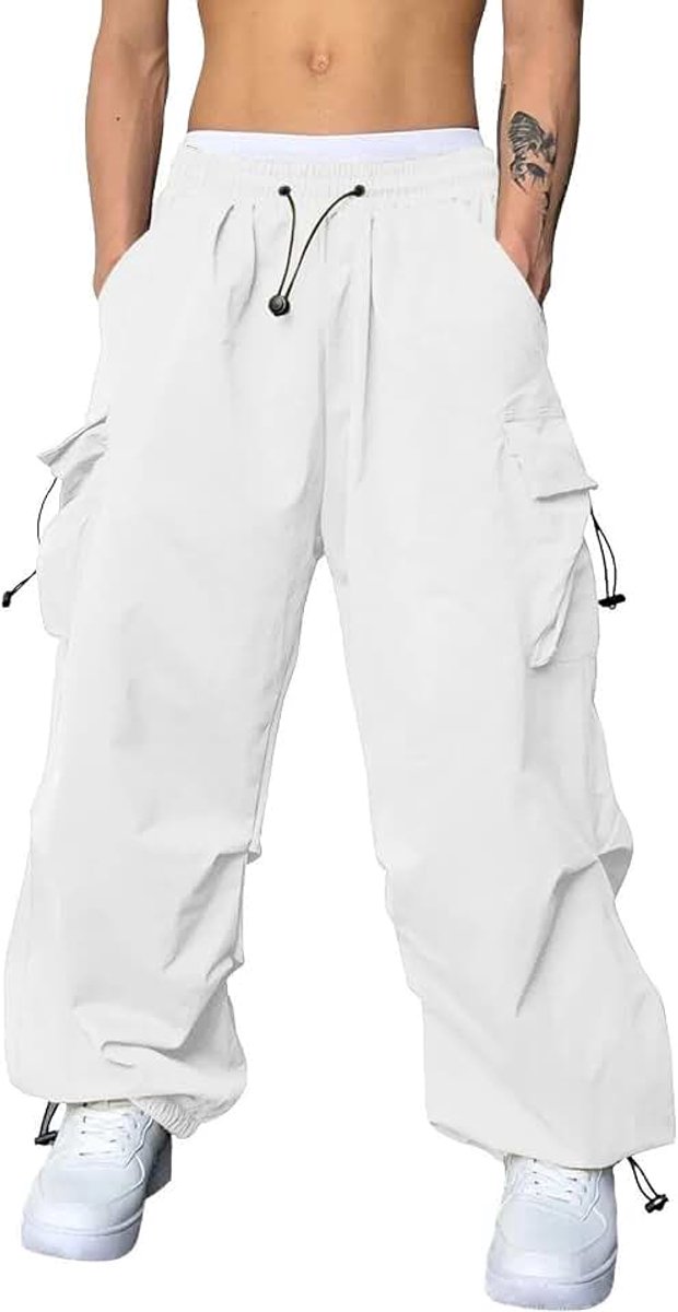 Baggy cargobroek trendy casual parachutebroek losse harembroek met zakken Y2K