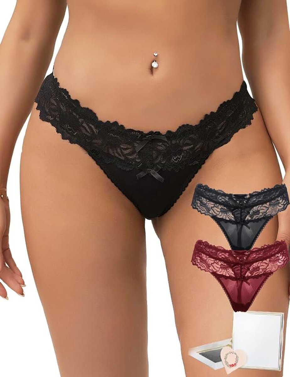 Ondergoed voor vrouwen, 1/2/3 stuks, onderbroeken, kanten slipjes, Braziliaanse slips, grote maten, ondergoed voor vrouwen