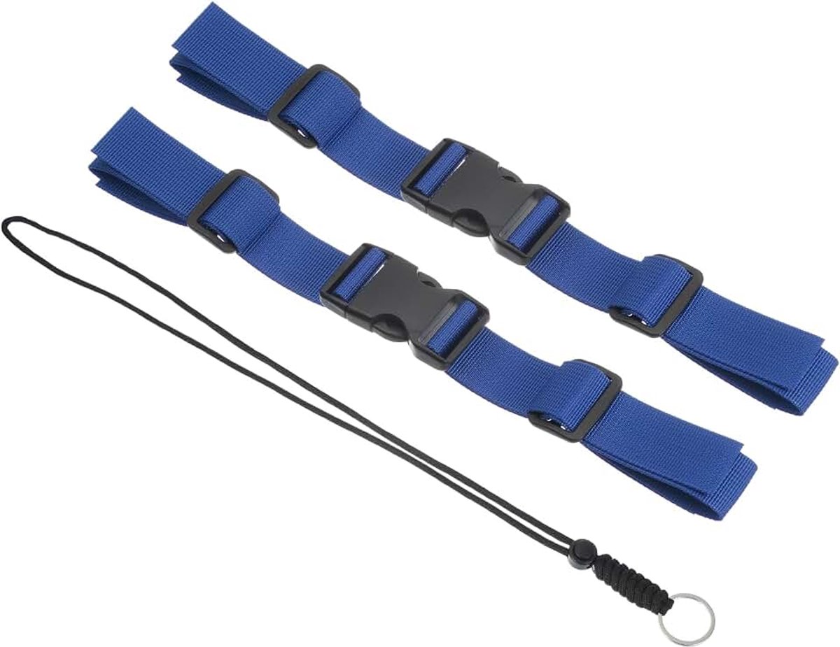Rugzak borstband set, 2 stuks polyester singels verstelbare vervangende riem met snelsluiting en anti-verloren lanyard voor tas buiten wandelen fietsen, blauw, Blauw, 27cm