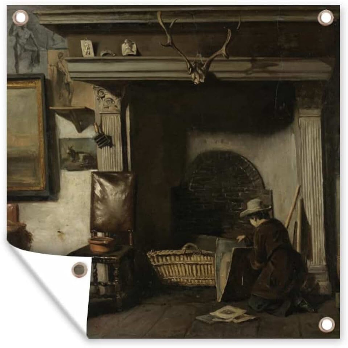Tuinposter - 200x200 cm - Het atelier van de Haarlemse schilder Pieter Frederik van Os - Schilderij van Anton Mauve