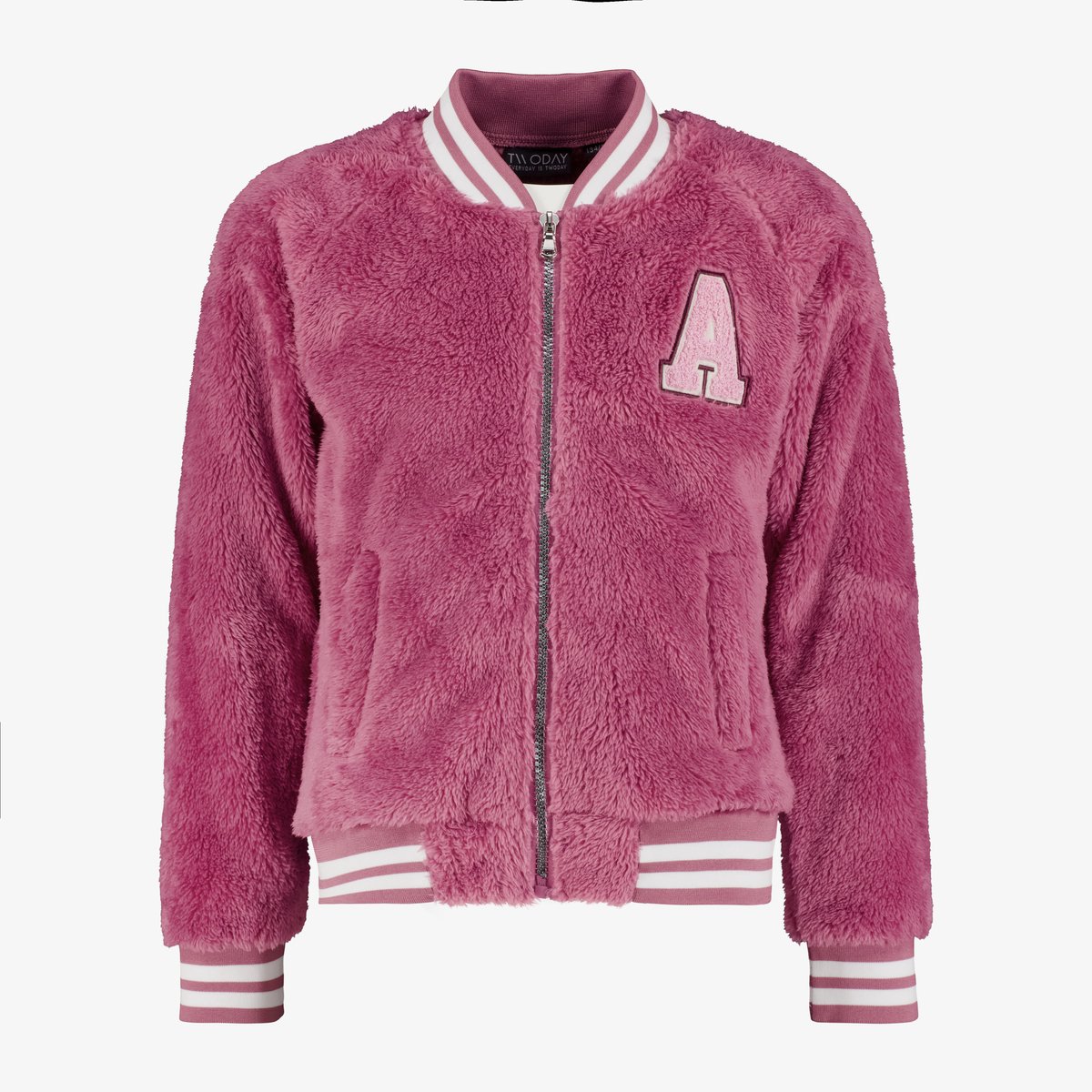 TwoDay furry meisjes baseball vest roze - Maat 122/128