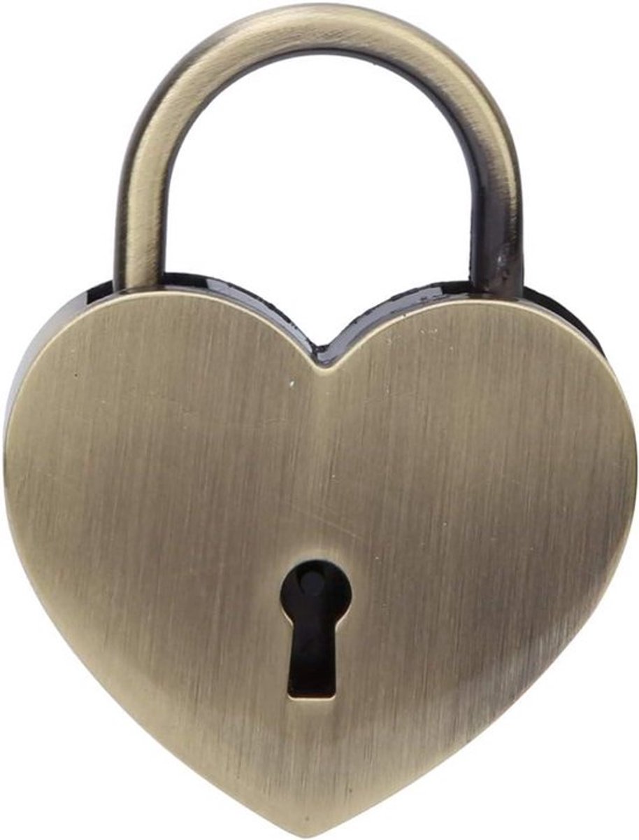 Decoratief Antiek Bronzen Hartslot voor Thuis - Metalen Hangslot in Vintage-stijl met Sleutel - Klassiek Ambachtelijk Design - Retro Accessoires