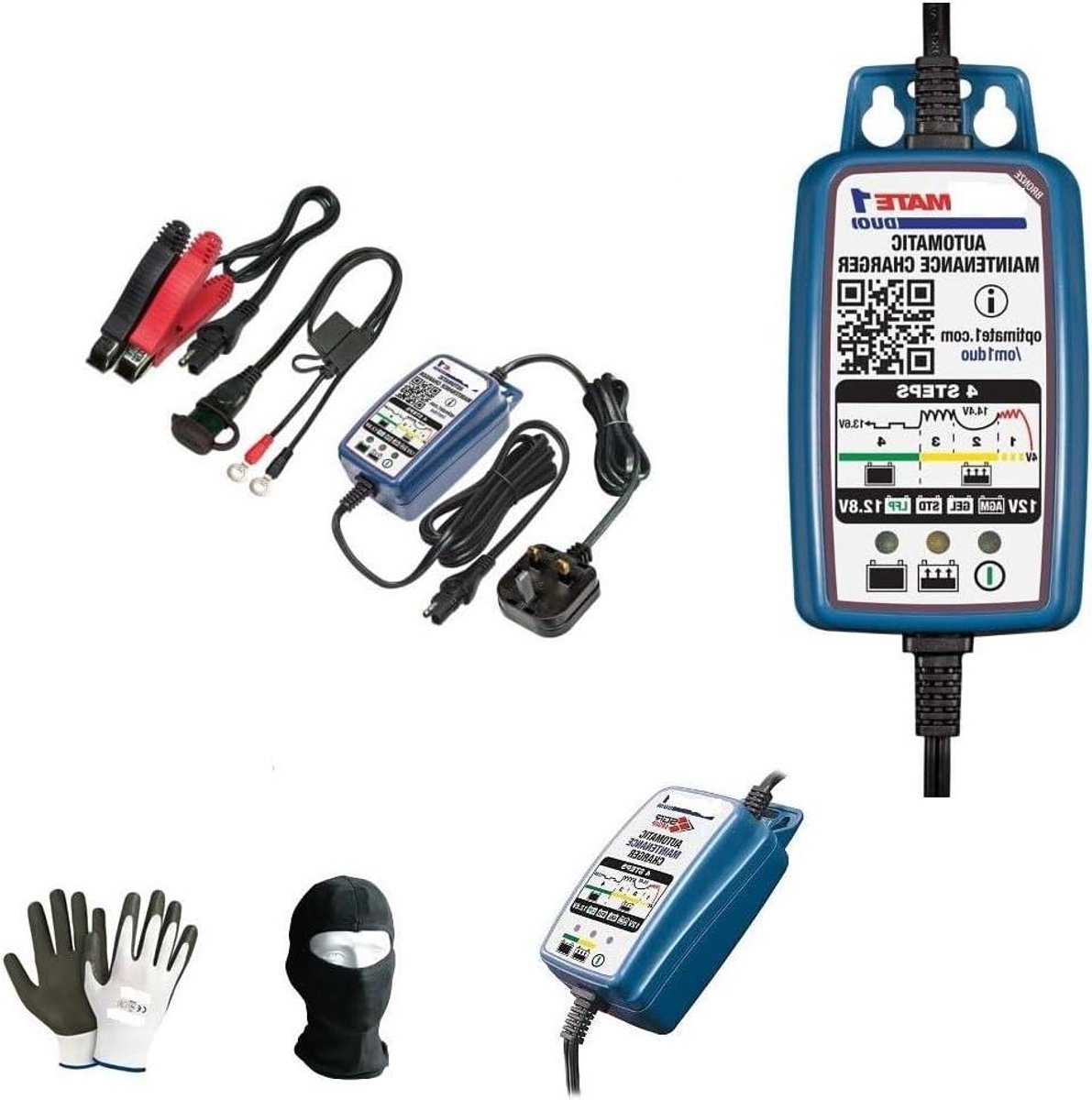 Acculader - Druppellader - Accu Onderhoud - 4 Stappen Lood Lithium - 2-20Ah - Zwart