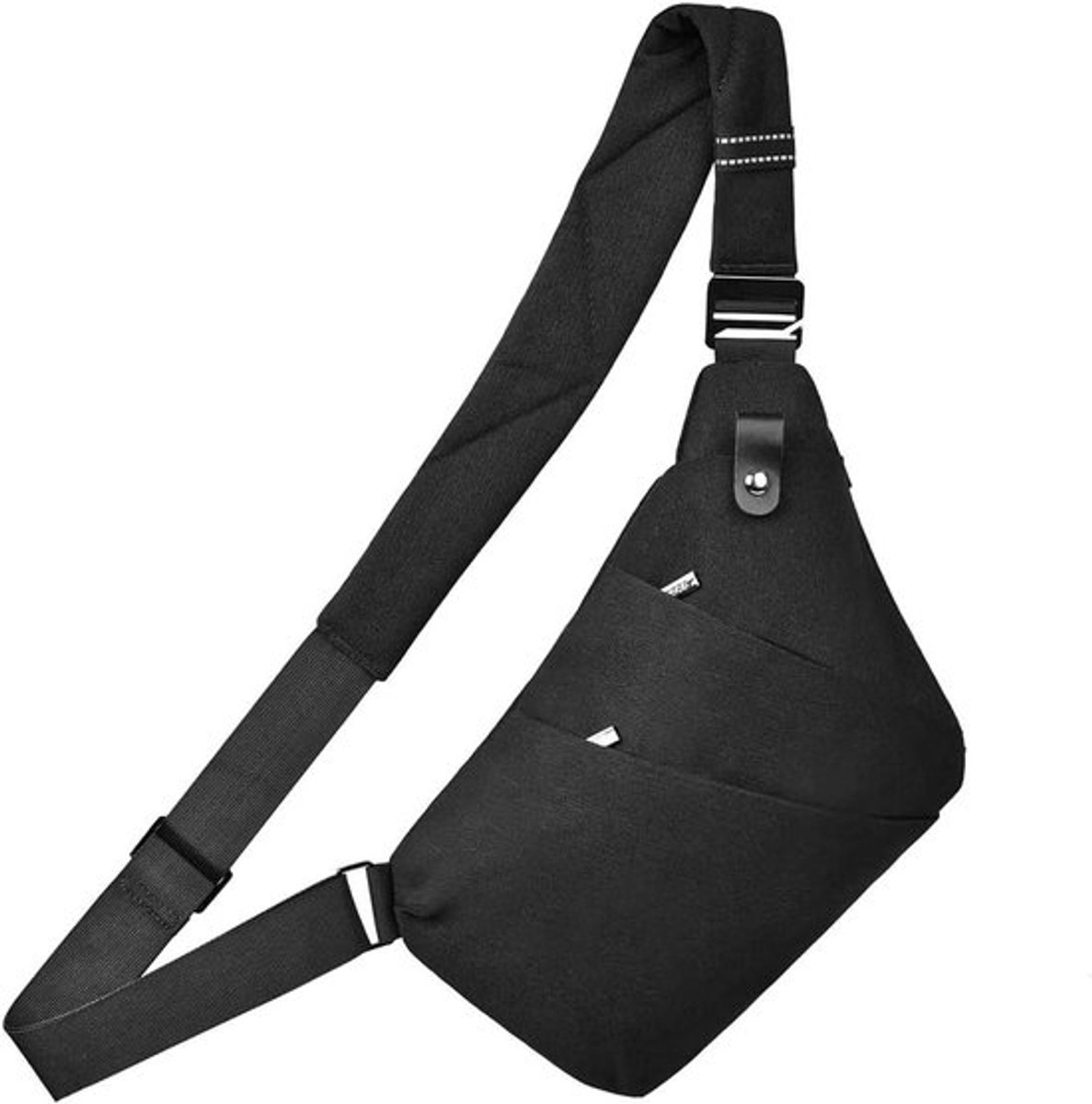 Heren Borsttas Schouder Crossbody Tas Anti-diefstal Sporttas voor Mannen in Zwart met Korte Mouwen Shirt