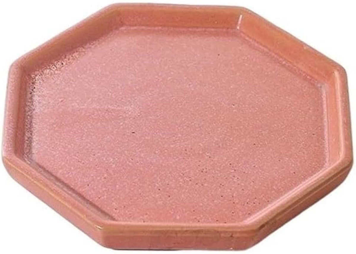 Schotels Achthoekige plantenbak met lekbak, plantenschotels for tuinieren op kantoor of thuis(Pink,Medium)