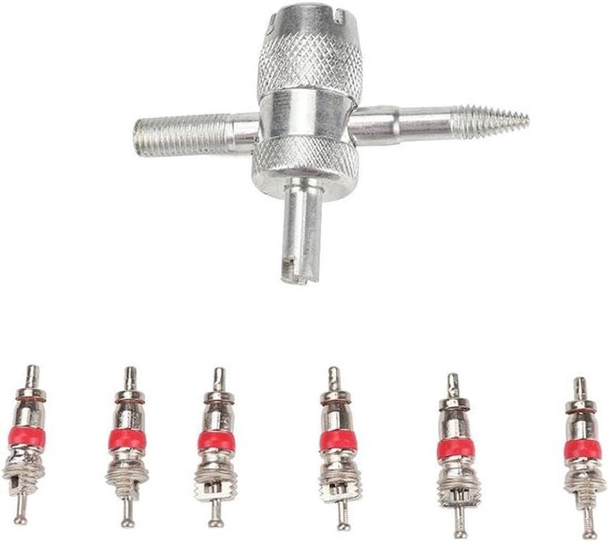 Ventielgereedschap met messing ventielkernen voor auto airconditioners - 4-weg - Onderhoud - Voertuigen.